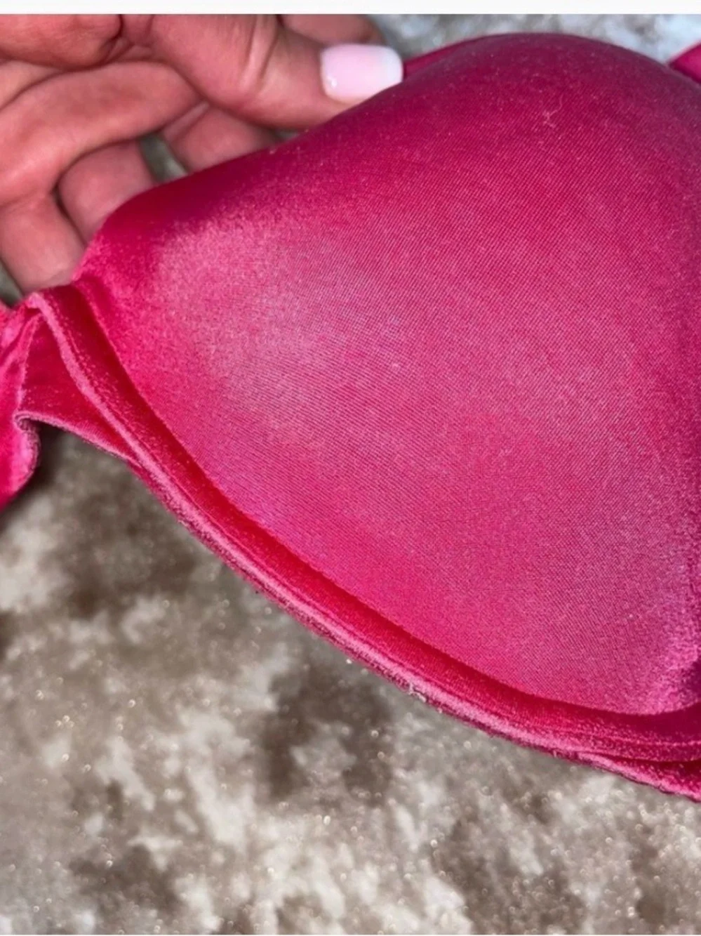 Victoria's Secret Satin Push-Up Bra in Hot Pink semi padded 36D FUSCHIA